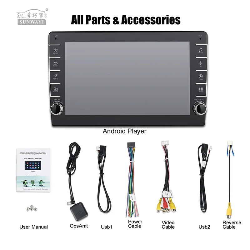 1 Din 1080 9 inch Touch Screen Mirror Link Wifi Gps Car Universal Android Car Mp5 Radio Video Dvd  Auto Player Stereo Multimedia