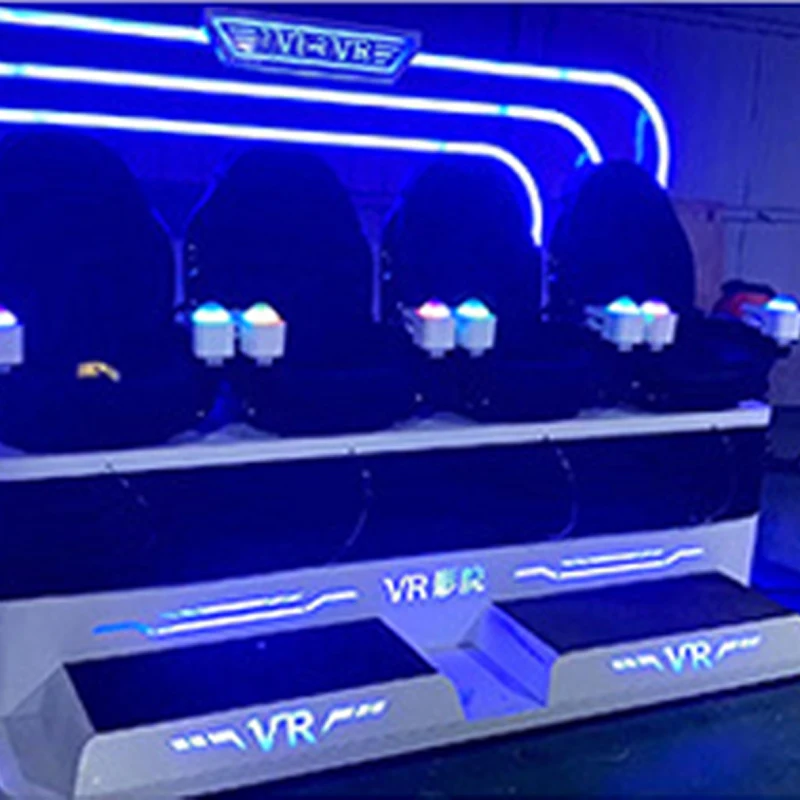 2023 New Arcade Game 4 Person 9D Virtual Reality Simulator Roller Coaster Shooting Games For Amusement Park