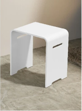 Modern artificial stone Bathroom Toilet Stool Solid Surface Shower Bench Pure Acrylic Shower Stool Wholesale