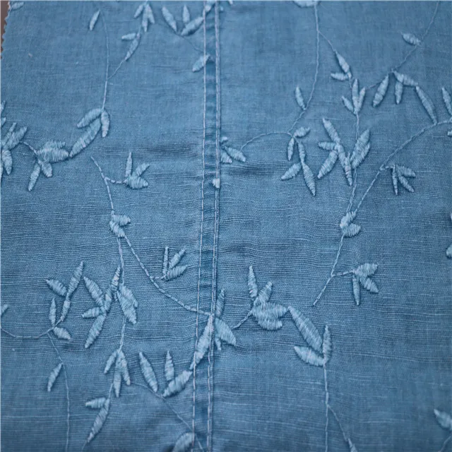 
newest design linen cotton embroidery designs motif coating fabric 