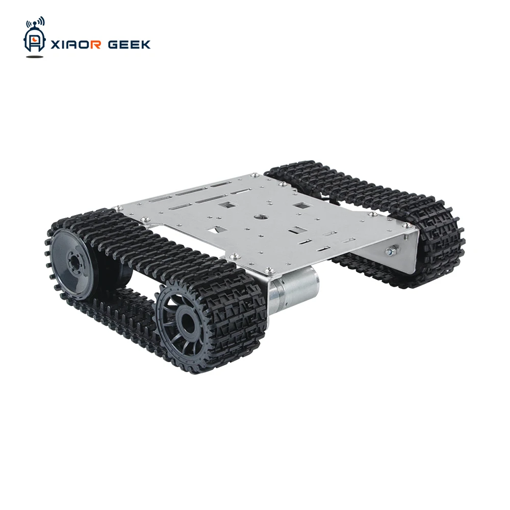 
XiaoR Geek Tracked Robot Chassis Smart Car Platform Stainless Steel Chassis with Dual DC 12V for Arduino robot kit 
