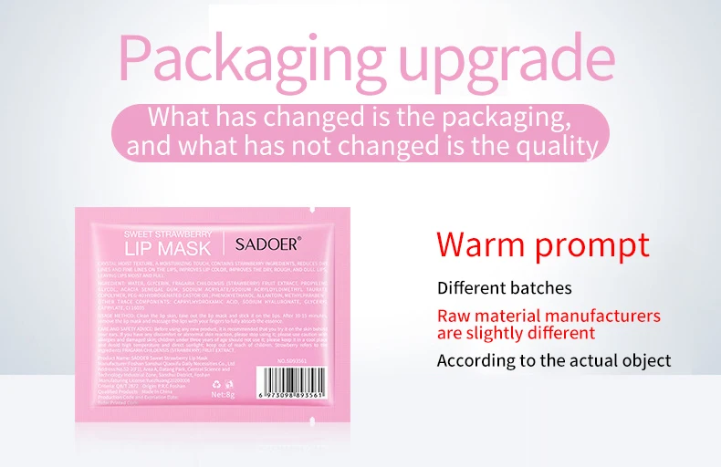 SADOER lip sleeping mask Fruit Strawberry blueberry avocado orange organic moisturizing Collagen lip mask