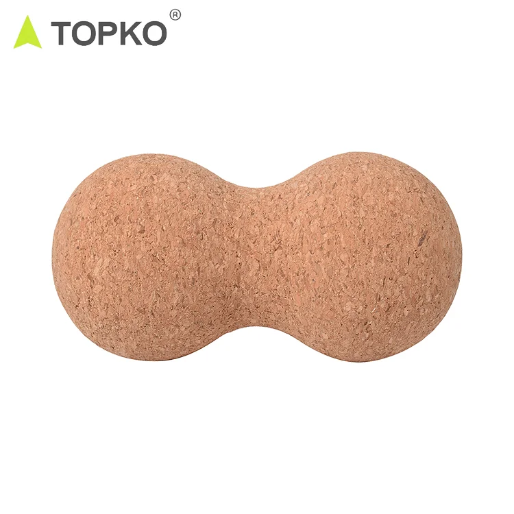 TOPKO Wholesale Fitness Peanut Durable Silicone Massage Lacrosse Cork Ball