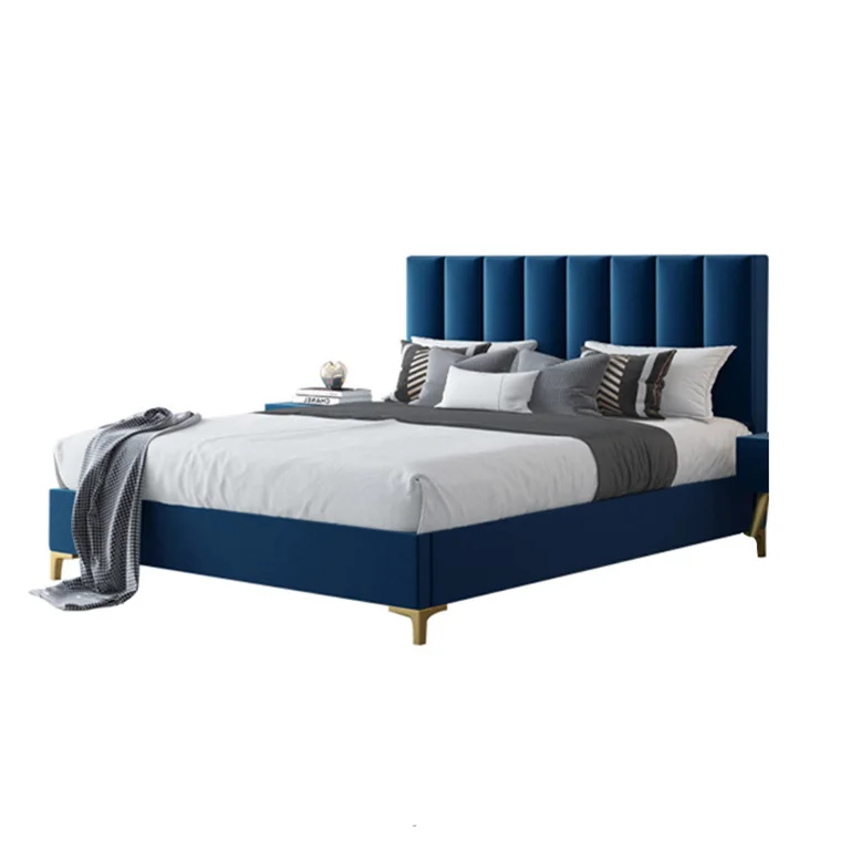 AIDI Luxury Upholstered Leather Bed Hotel Bedroom Sets Single Queen King Size Bed Room Furniture Modern Home Frame Wood Beds