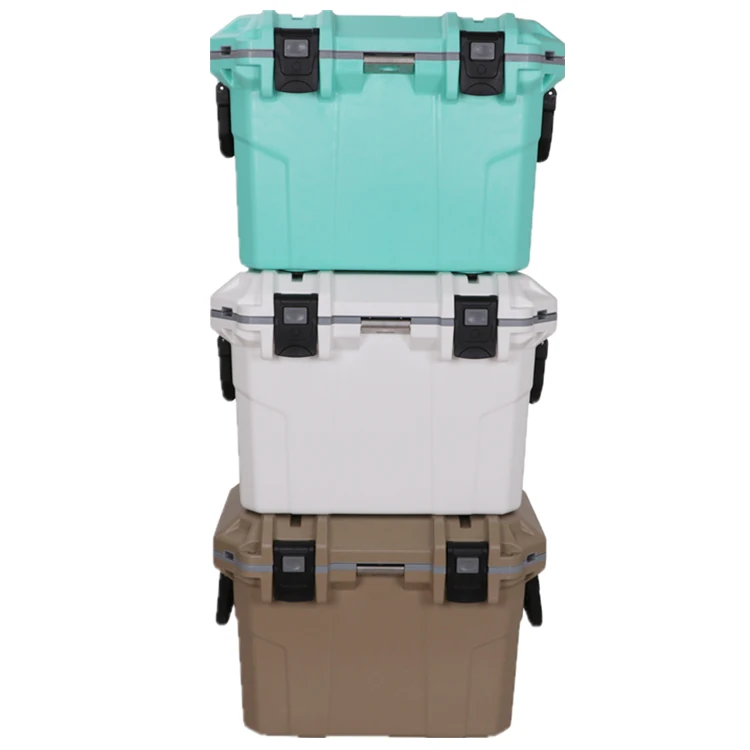China OEM injection molded cooler 50L thermos ice chest cooler box With Self Drain System Cup Holder