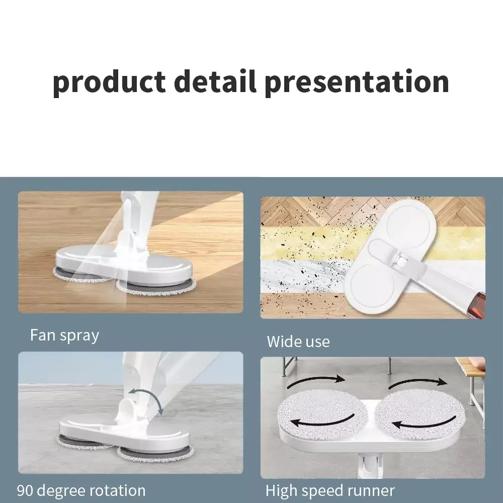 High quality profesoinal electrical Spray Smart dust mopping Auto Floor Cleaning Wireless Electric Mop