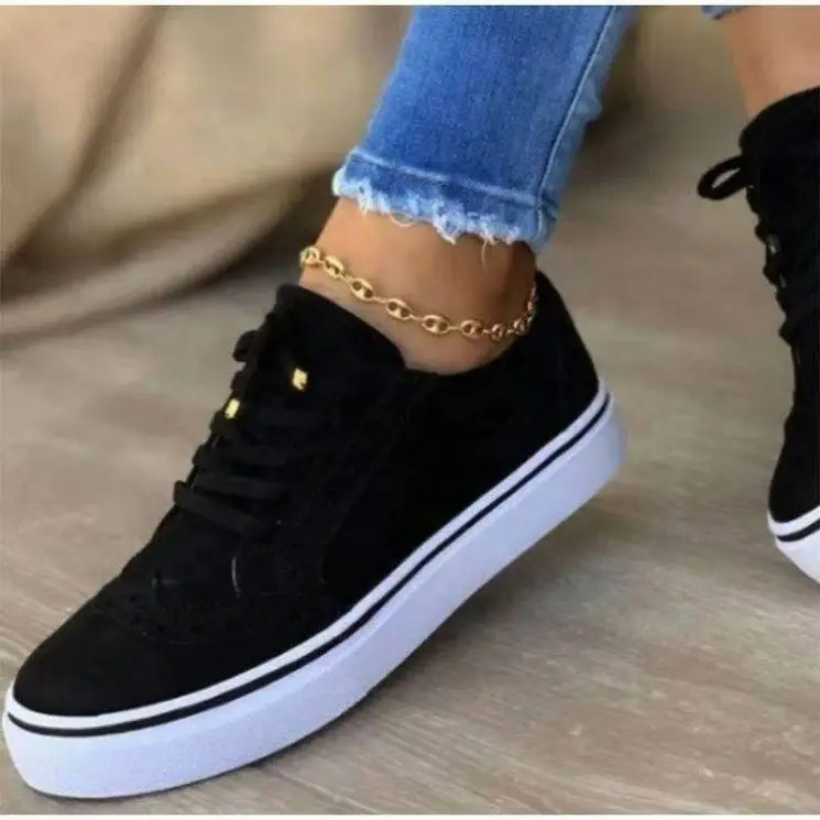 2025  Trend Hollow Lace Up Leather Custom Sport Running Ladies Sneakers Casual Shoes For Women