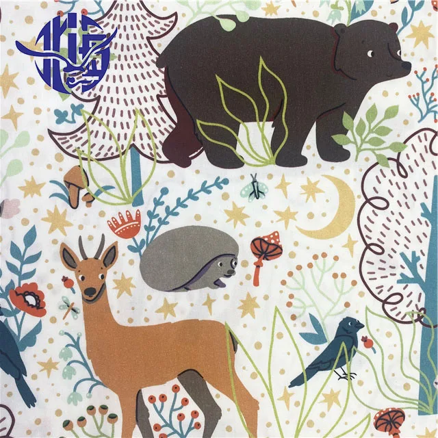 Latest design bulk sale animal printed fabrics 100% cotton poplin for children skirt