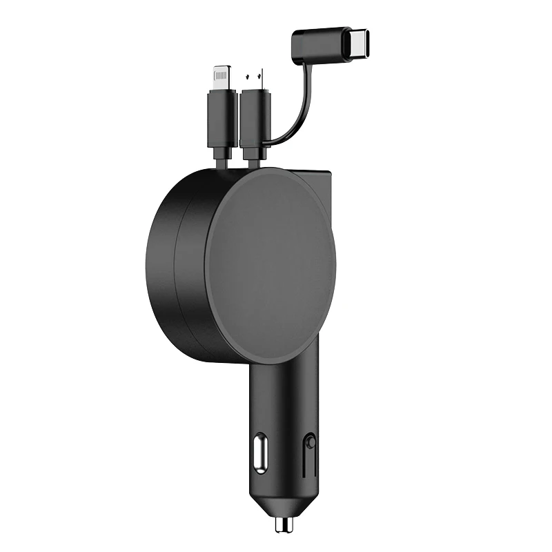 Pd Car Charger New Design 40W Type-C PD QC 4.0 Fast Car USB Charger Retractable Car Phone Charger