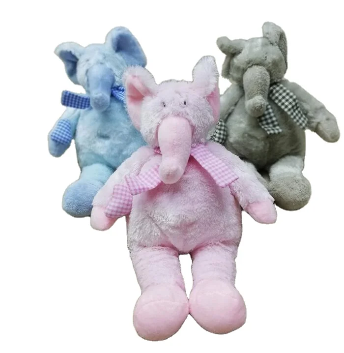 INS Super soft comfortable 5color sitting Elephant wearing scarf plush toys