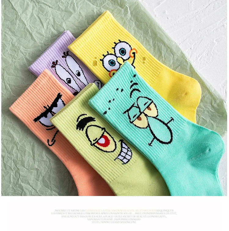 New Hot Sale Fashion Funny Anime Cartoon Hip-hop Skateboard Stocking Soft Cotton Popular Couples Cartoon Socks