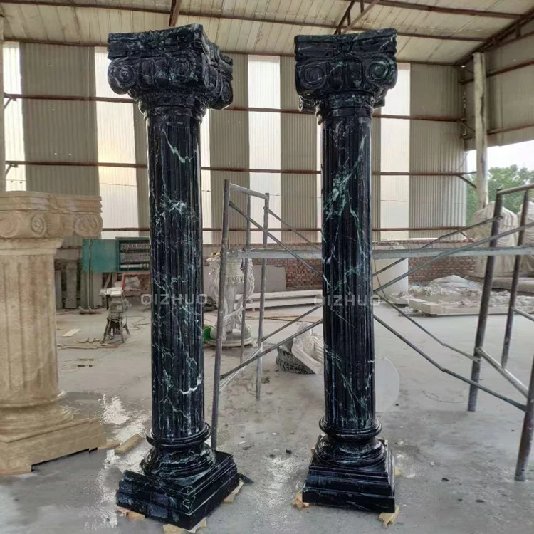 Outdoor Villa Building Decor Hand Carved Roman Pillars Column White Marble Stone Column