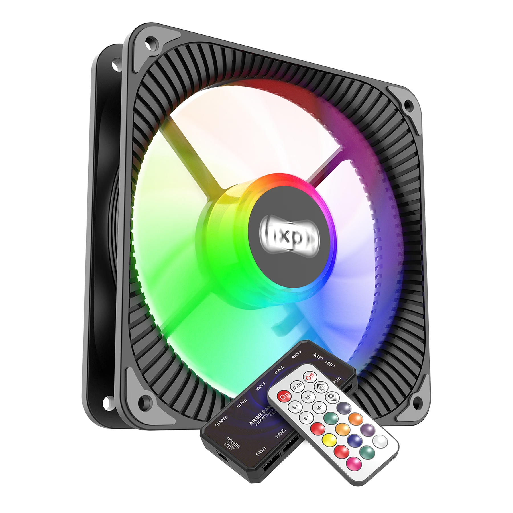 OEM аэродинамической трубе F-WT12 120 мм черный 6PIN чехол вентилятор симфония PC охлаждающая подставка бесшумный вентилятор компьютера с радиочастотным пультом дистанционного управления ARGB освещение