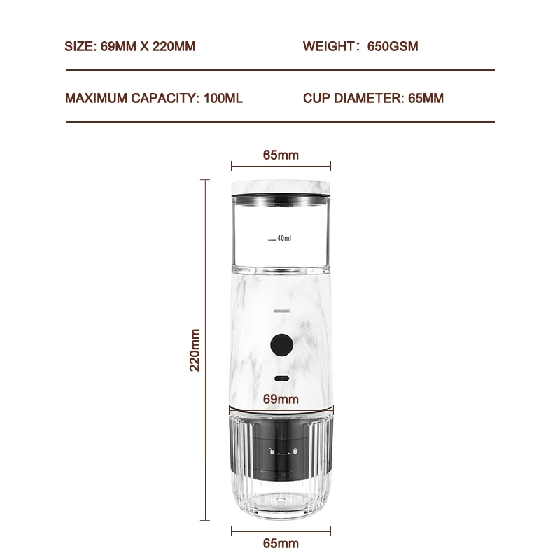 New Rechargeable USB Portable Coffee Maker Compatible with Coffee Capsules and Ground Coffee