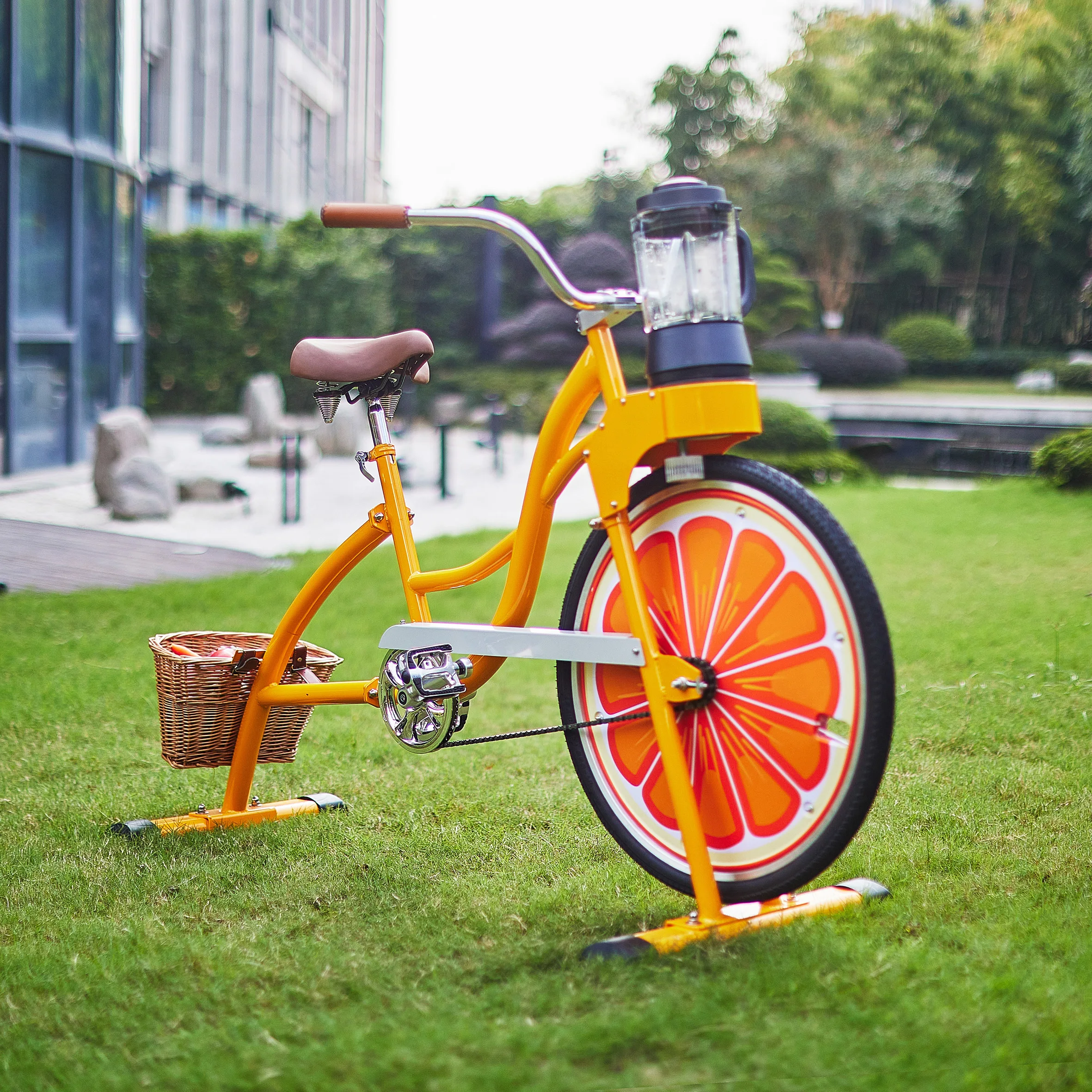 EXI White single wheel beach cruise bike commercial juicer bike fruit machine