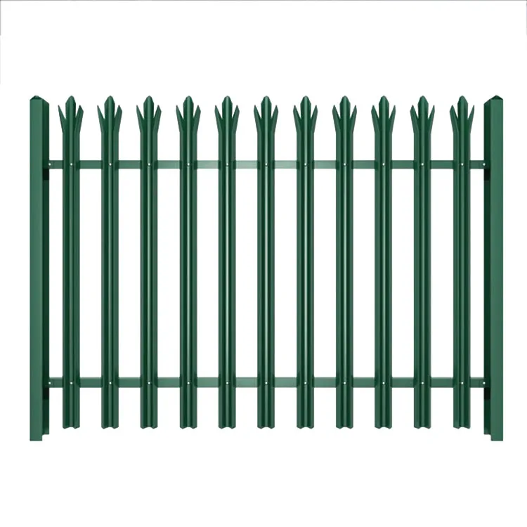 High Quality Galvanized Powder Coated Steel Palisade Fence Metal Fencing Security Picket Fence