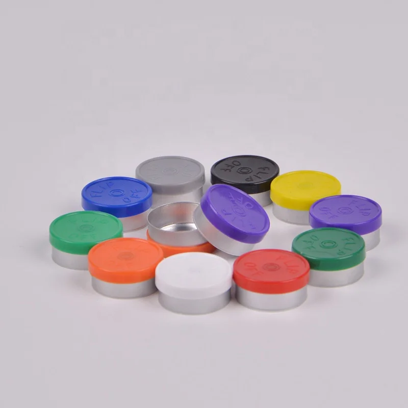 Wholesale pharmaceutical 13mm 20mm flip top off cap plastic aluminum vial caps for injection glass vials