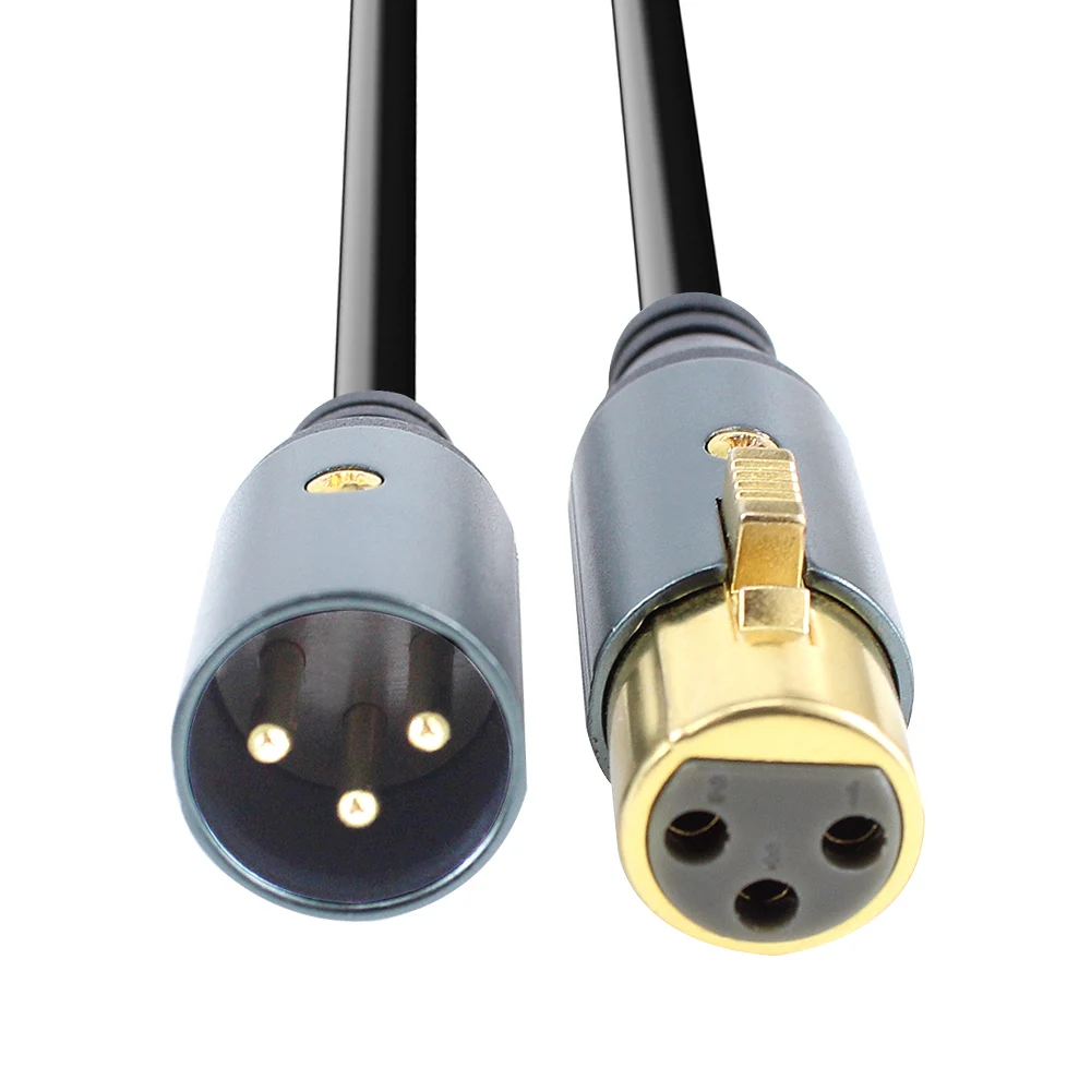 24K gold plated 3Pin XLR Cable Male to Female xlr connector 3 pin Cannon extension Speaker Microphone Balanced xlr Audio Cable