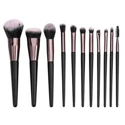 AMULITE 11pcs Makeup Brushes For Powder Foundation Contour Eyeshadow Cosmetic brush set makeup brushes custom logo