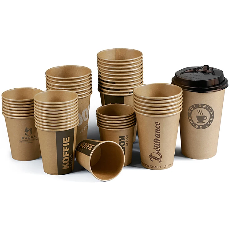 Custom eco friendly 8 9 12 16 20 oz high bulk print ice cream bubble tea coffee cup paper with lid