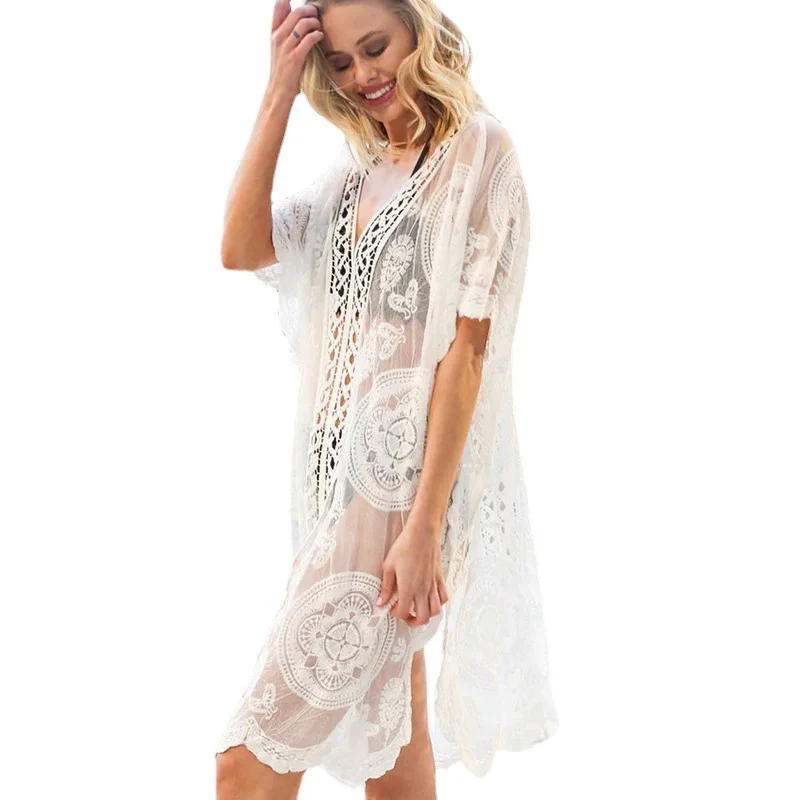 Hot Sale Women Crochet Beach Bikini Cover Up Hollow Out Tasels Summer Beachwear Cover Ups for Women
