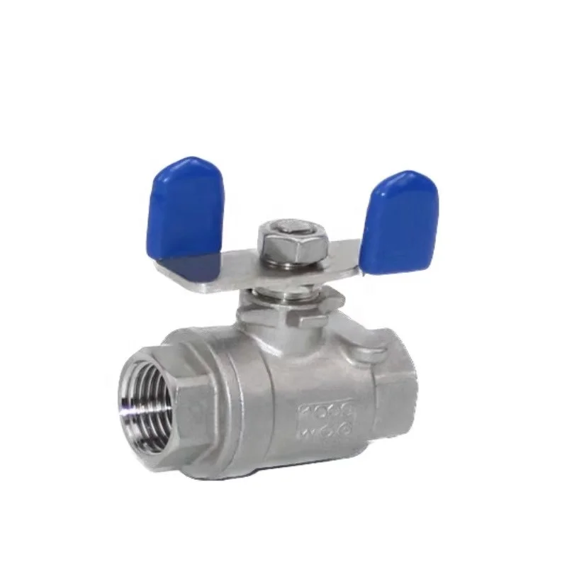 2PC Butterfly Handle Ball Valve, Stainless Steel, ANSI/DIN, Manual Operation, High-Quality