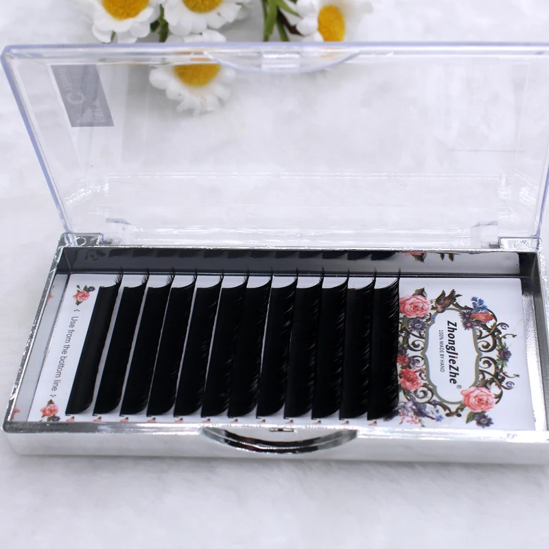 
Handmade Lashes Korean PBT Fiber 0.03 0.05 0.07 0.1 0.12 0.15 0.2 0.25 matte black Eyelash Extensions 