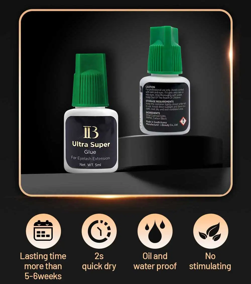 Private Label Eyelash Extensions Glue IB Ultra Super glue Waterproof Eye lashes Adhesive