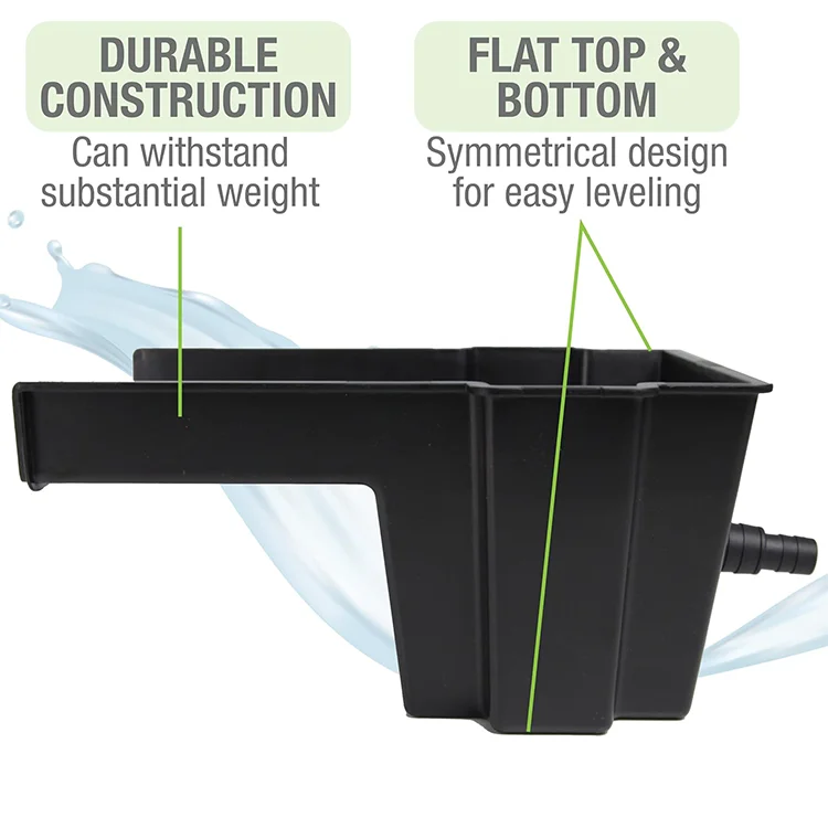 Easy to Install Simple to Hide Outdoor Fountains Pond and Waterfall Spillway Filter Box kit