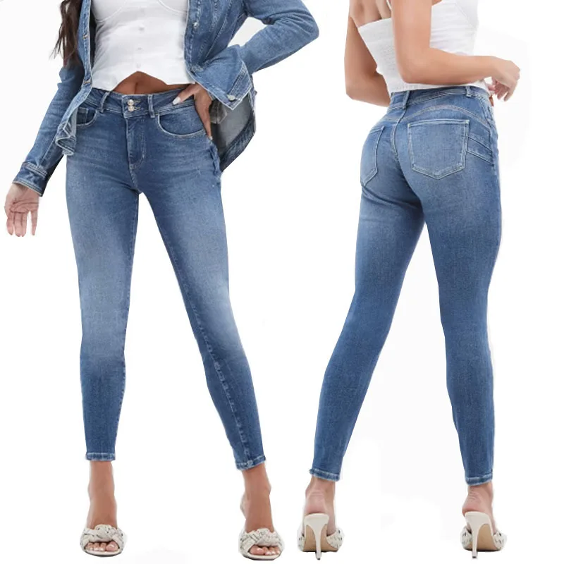 Boyfriend Jeans Style Shape Up Skinny Jeans High Rise Stretch-denim Jeans For Women