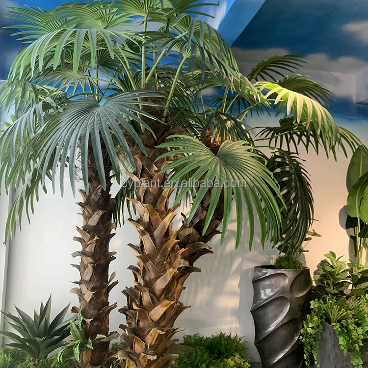Искусственное зеленое растение дерево искусственные пальмы на открытом воздухе большая Пальма для украшения комнатных искусственных деревьев