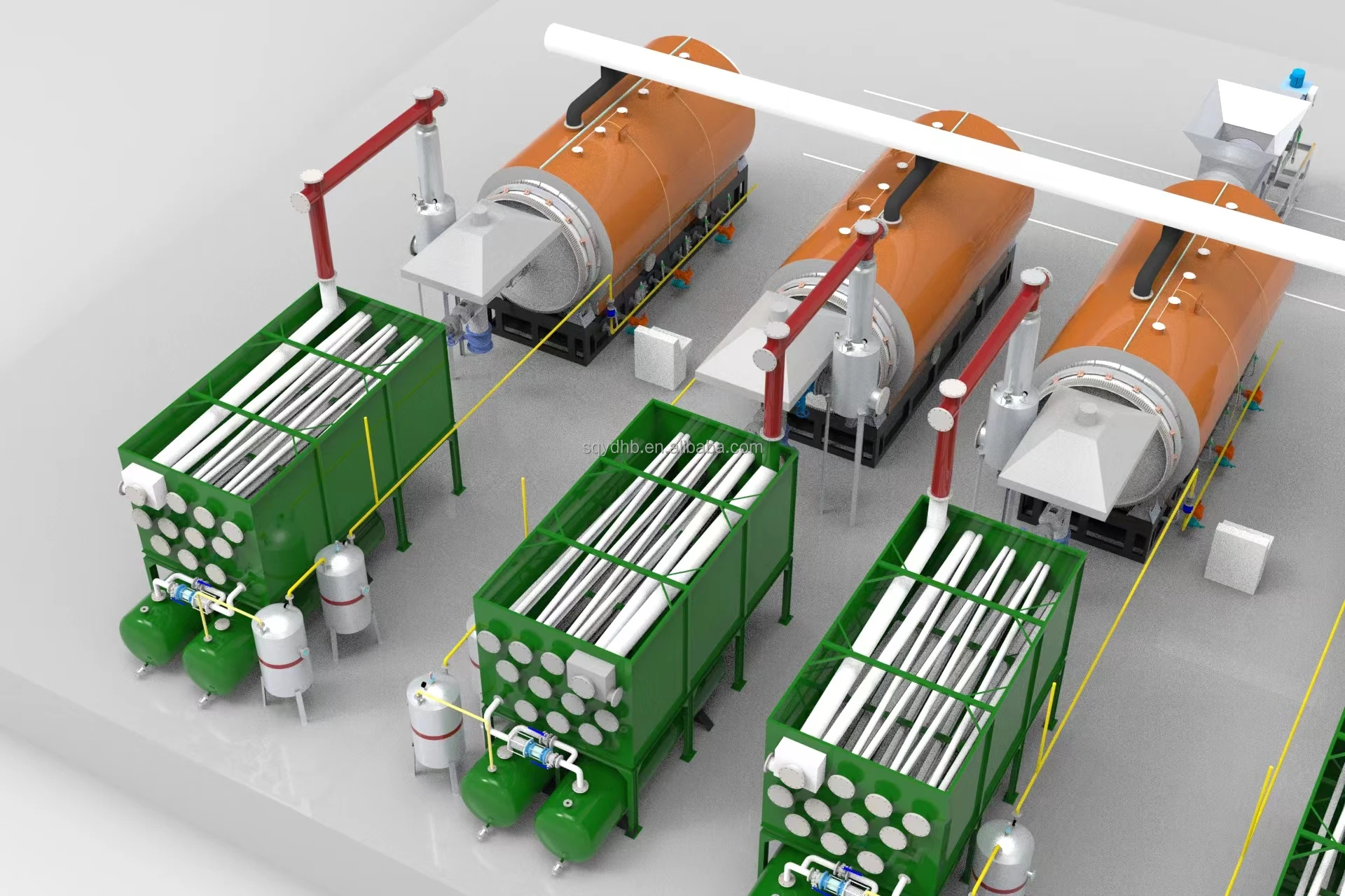 15 ton per day Professional design high quality semi-continuous waste tyre pyrolysis plant