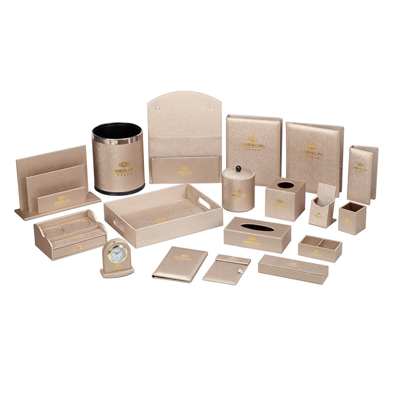 2021 New style custom hotel logo luxury room amenities hotel leather amenities In room accessory accessories item product