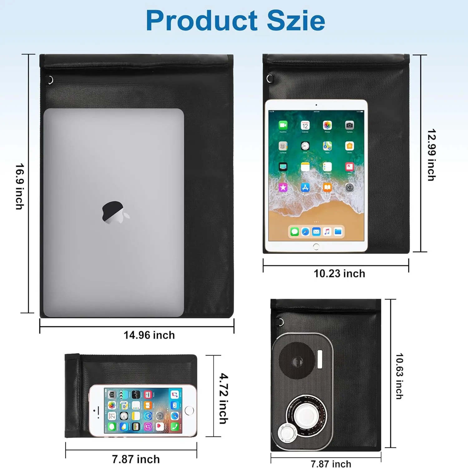 4 Pack Faraday Bag for Car Keys & Tablets & Laptops Faraday Key Fob Protector EMP Protection, RFID Bag EMP Bags for Electronics