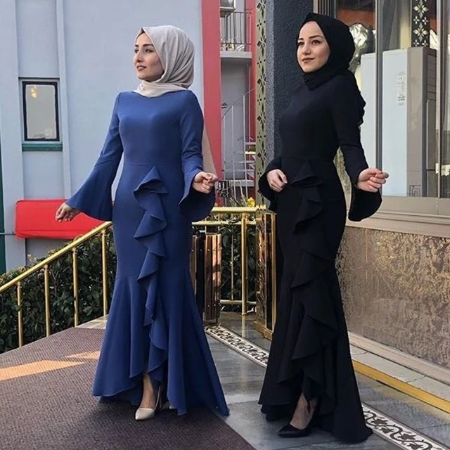 New model fashionable full dubai long sleeve  long skirt Maxi Dress abaya muslim dresses