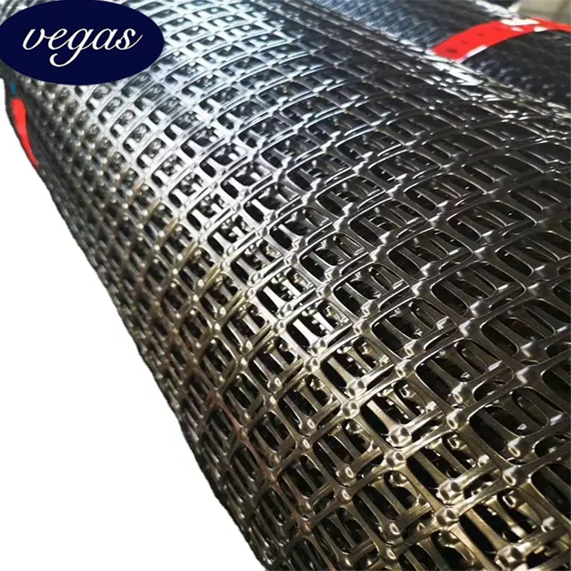 Vegas PP Biaxial Unixial Geogrid 35kn 15kn  Plastic fencing net for chicken farm geogrid price