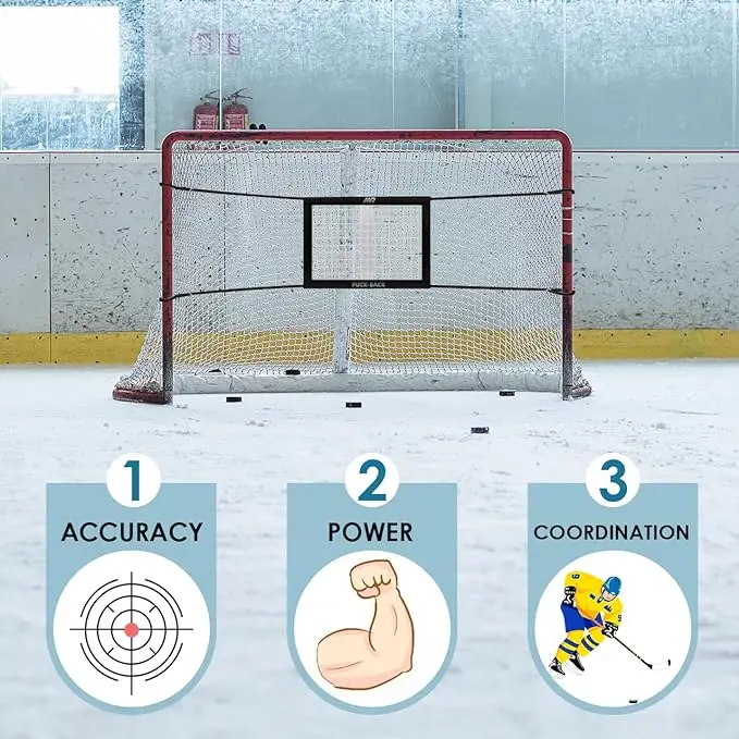 Knotless White frame outdoor sports ice hockey goal lacrosse net nets for hockey Ice hockey net