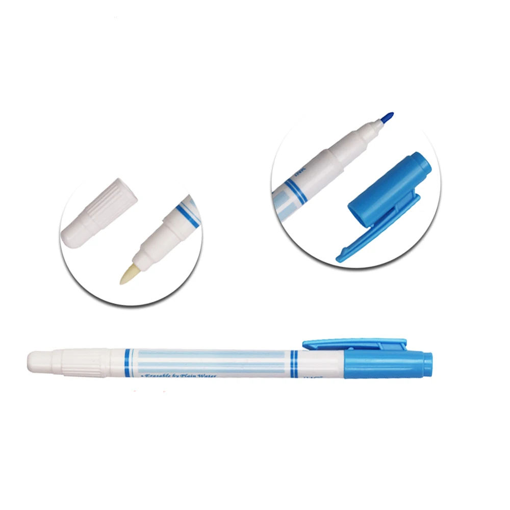 1PC Blue Double Erasable Pen Fabric Marker Water Soluble Erasable Pen Automatically Disappear Tailor Chalk Sewing Tool