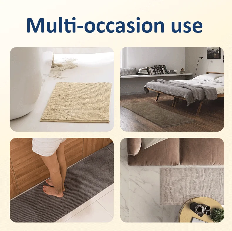 Household solid color bathroom absorbent foot mat toilet door non-slip mat Chenille bathroom carpet