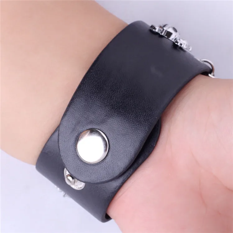 Black leather anime Attack on Titan  Bracelet  punk style  Bracelet