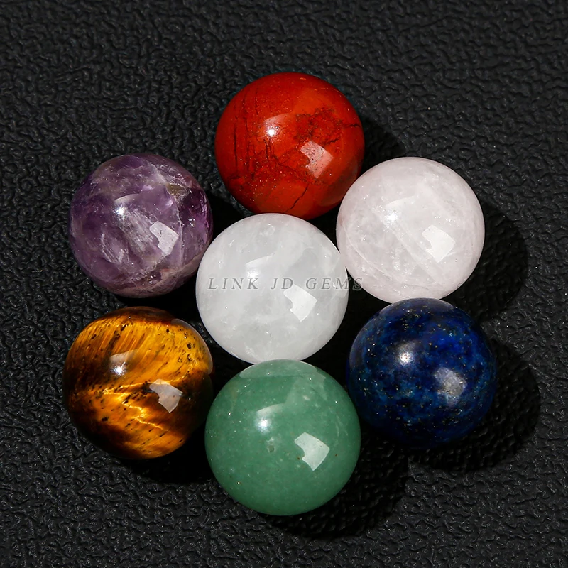 Reiki Crystal Cube Healing Gemstone Amethyst Crystal Crafts Home Decoration 16mm Round Seven Star Beads Array  Crafts