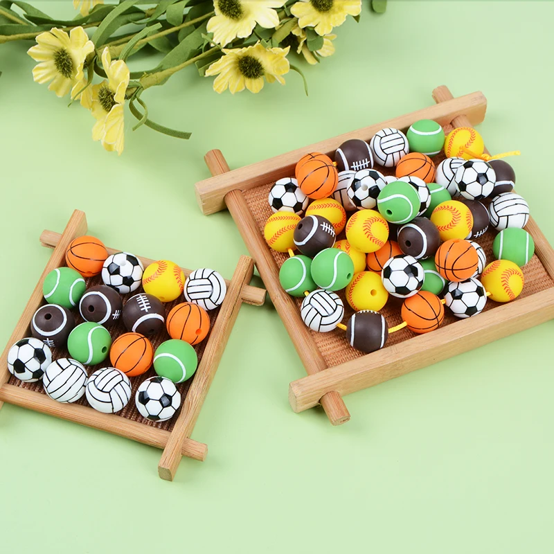 Silicone Loose Beads Colorful Bulk 15mm Round Sensory Toys Teething Food Grade Silicone Beads perle silicone