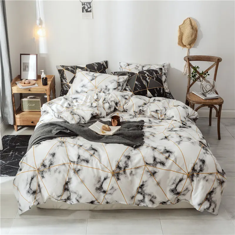 
Printed Duvet Cover Bed Sets Sabanas Para Camas Luxury Bedding Set 3 d Modern Designer Brand King Size Korean Bedding Set Cotton 
