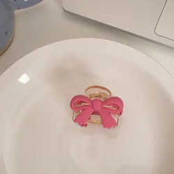 Custom Cream Double-Sided Bow Grab Clip Cute Girl Heart Transparent Trumpet Hairpin Cartoon Hair Accessories