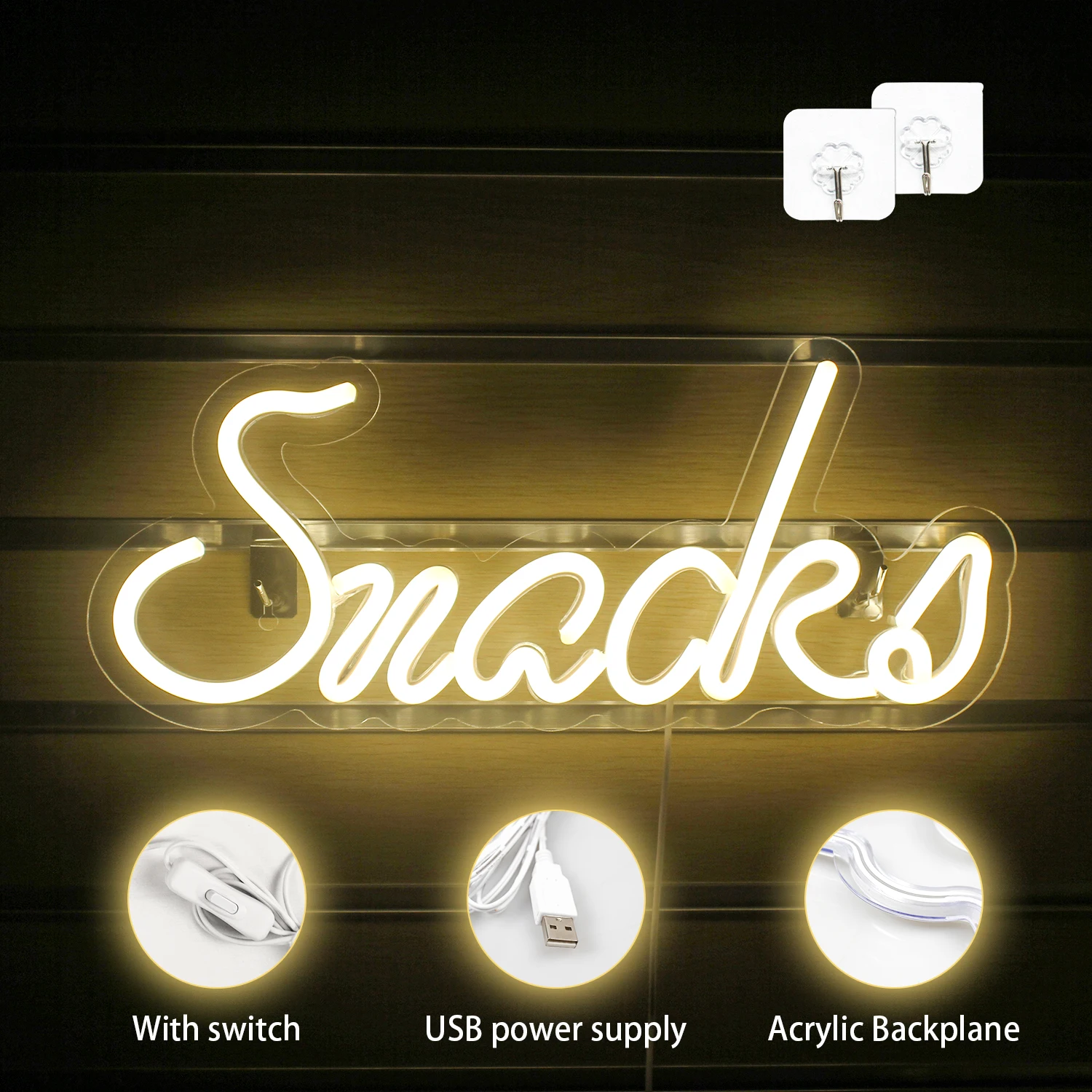 Wanxing Led Snacks Letter Neon Lights For Shop Store Room Home Decor Wall Hanging Art USB Acrylic Neon Sign Party Xmas Gift