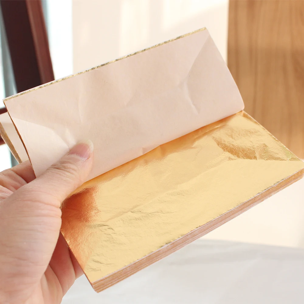 16X16cm 1000 pcs Col. 2,5 медный материал позолота бумага имитация золота лист фольги листов