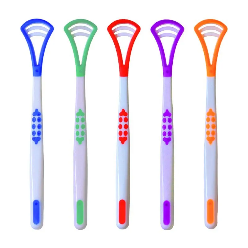 2023 Dental Care Supplier Custom Logo Cheap Price In Stock Silicone Plastic Soft Tongue Cleaner Scraper
