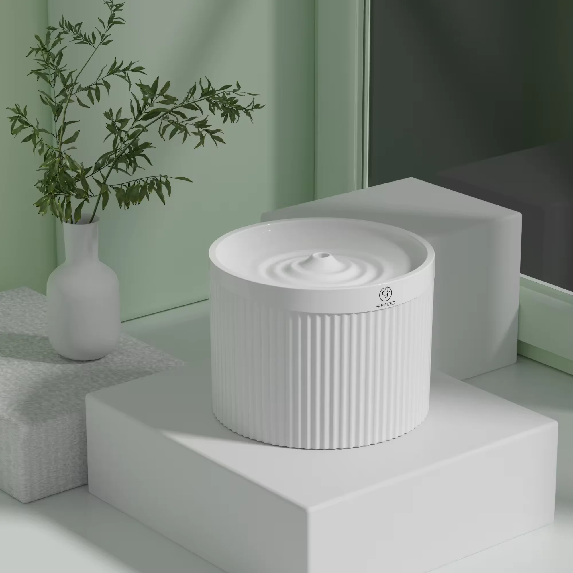 Customized Logo Animal Silent Auto Water Drinking Feeder Dispenser Cat Water Fountain With Debris Filter