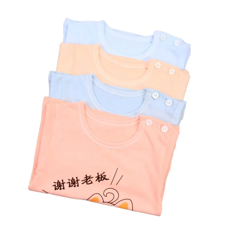 
Hot spring and summer 2020 o-neck boys and girls T-shirt 100% cotton 0-3-year-old baby clothing underwear wholesale 