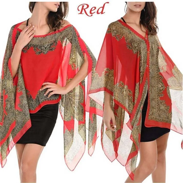 Womens Bikini Beach Wear Cover Up Clothing Printed Colorful Beachwear Kaftan